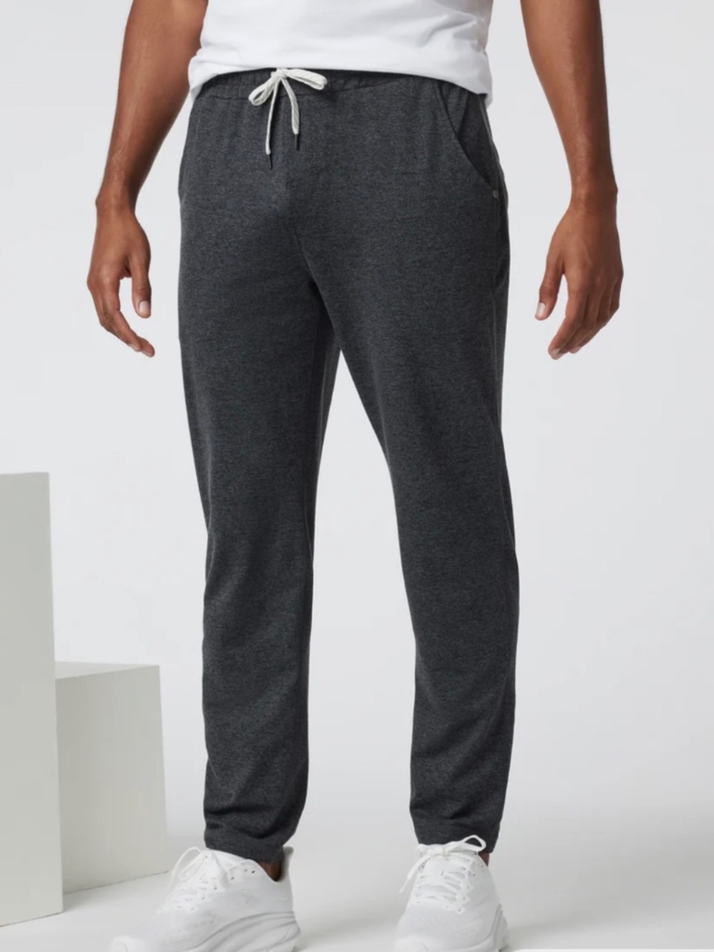Vuori Men’s Ponto Performance Pants Xs Charcoal Heather Elastic Drawstring